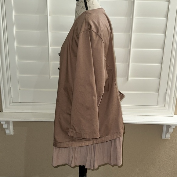 Torrid Tan Twill Georgette Peplum Jacket - Picture 5 of 12